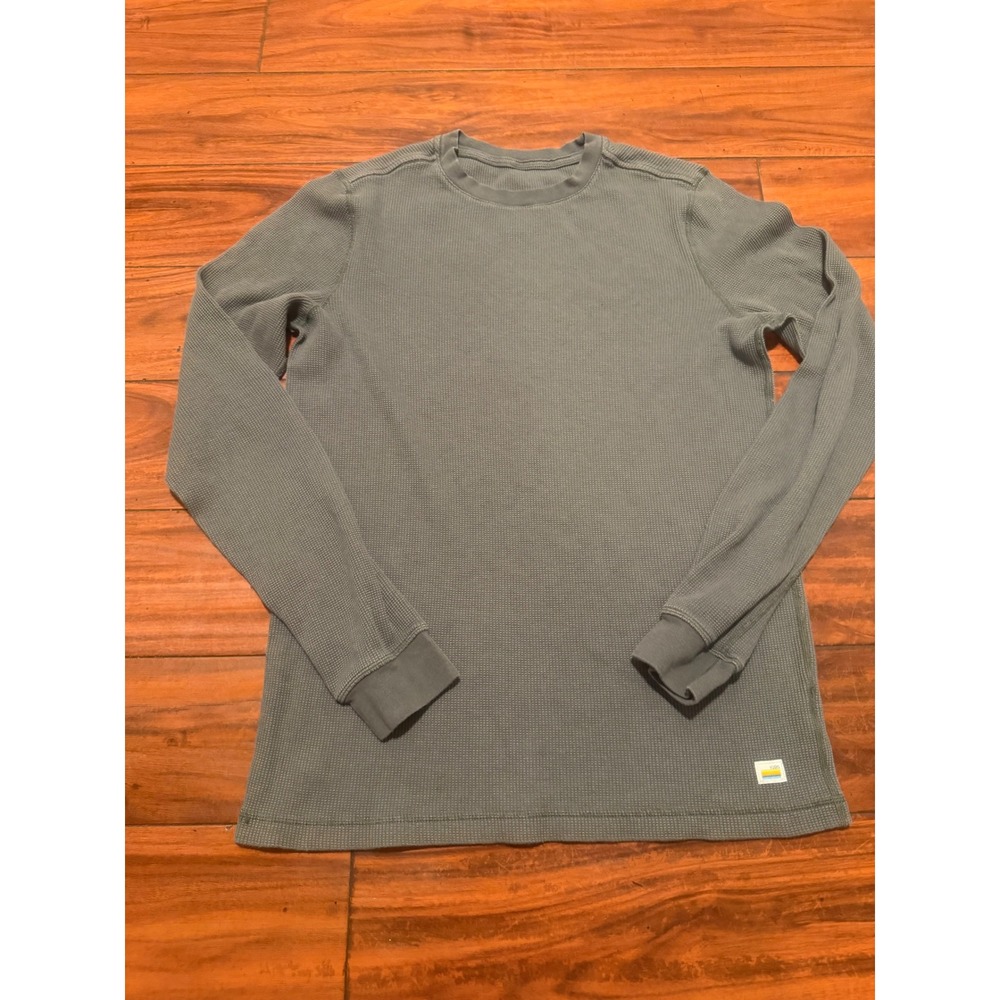 Viori  Mens Gray Waffle Knit Thermal Long Sleeve Shirt Size Small V176